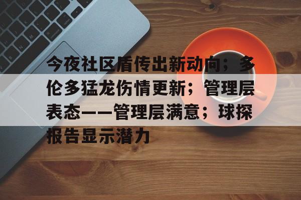 九游体育-关于今夜社区盾传出新动向；多伦多猛龙伤情更新；管理层表态——管理层满意；球探报告显示潜力的信息